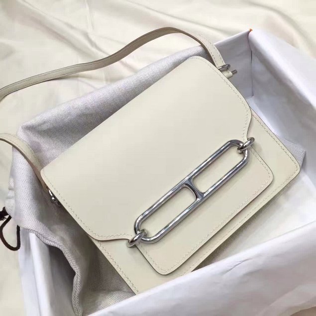 Hermes original swift leather roulis bag R018 white