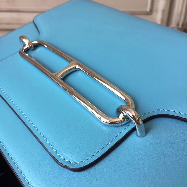 Hermes original swift leather roulis bag R018 lake blue
