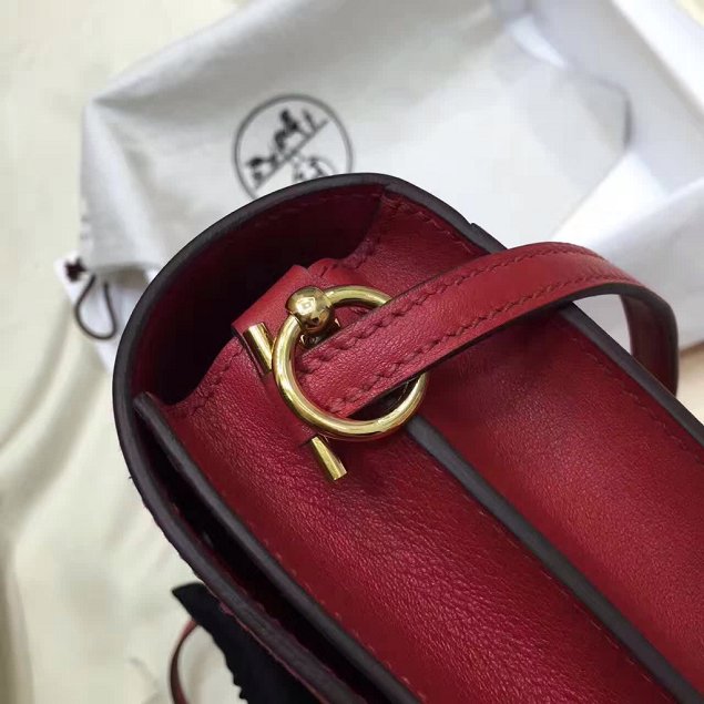 Hermes original swift leather roulis bag R018 wine
