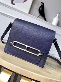 Hermes original evercolor leather roulis bag R18 deep blue