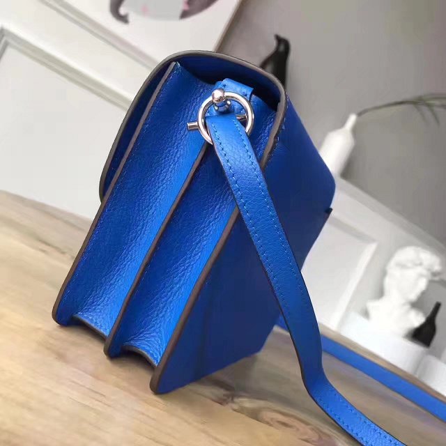 Hermes original evercolor leather roulis bag R18 royal blue