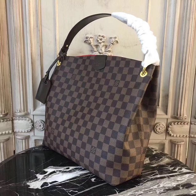 2018 louis vuitton original damier ebene graceful hobo pm N44044