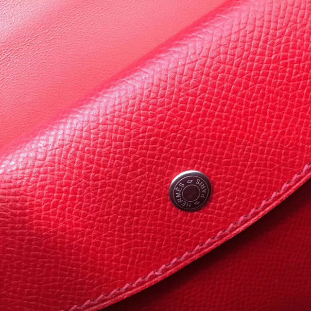 Hermes original epsom leather verrou chaine mini bag V18 red