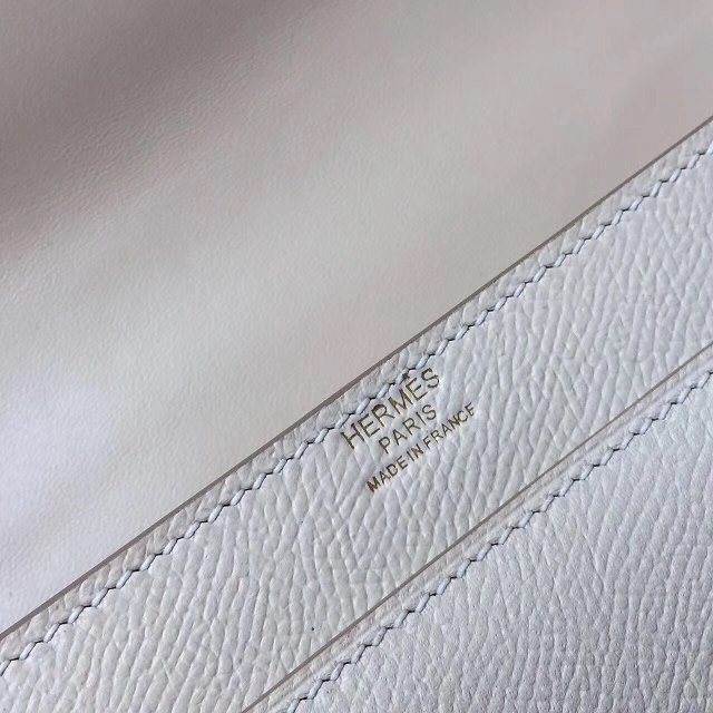 Hermes original epsom leather verrou chaine mini bag V18 white