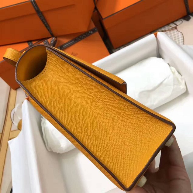 Hermes original epsom leather verrou chaine mini bag V18 yellow