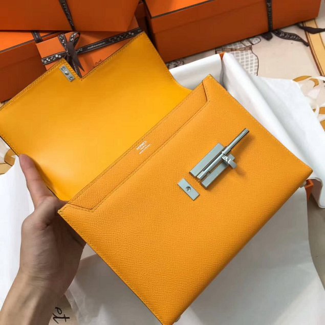 Hermes original epsom leather verrou chaine mini bag V18 yellow