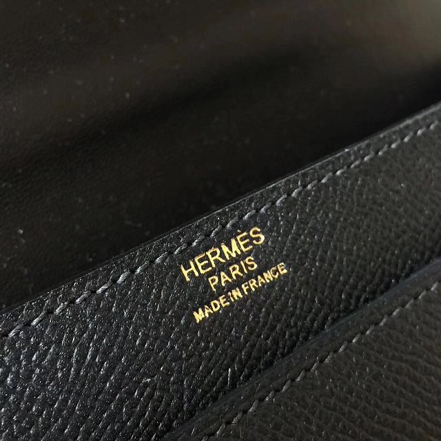 Hermes original epsom leather verrou chaine bag V23 black