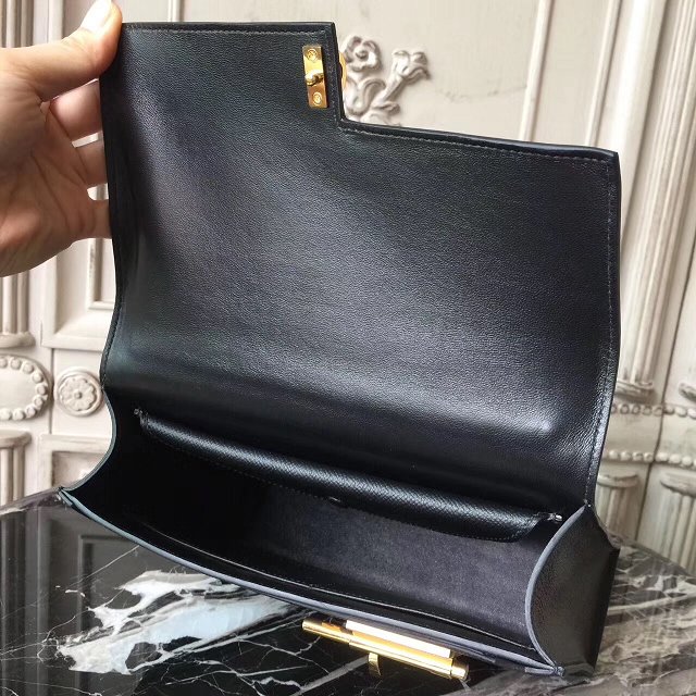 Hermes original epsom leather verrou chaine bag V23 black