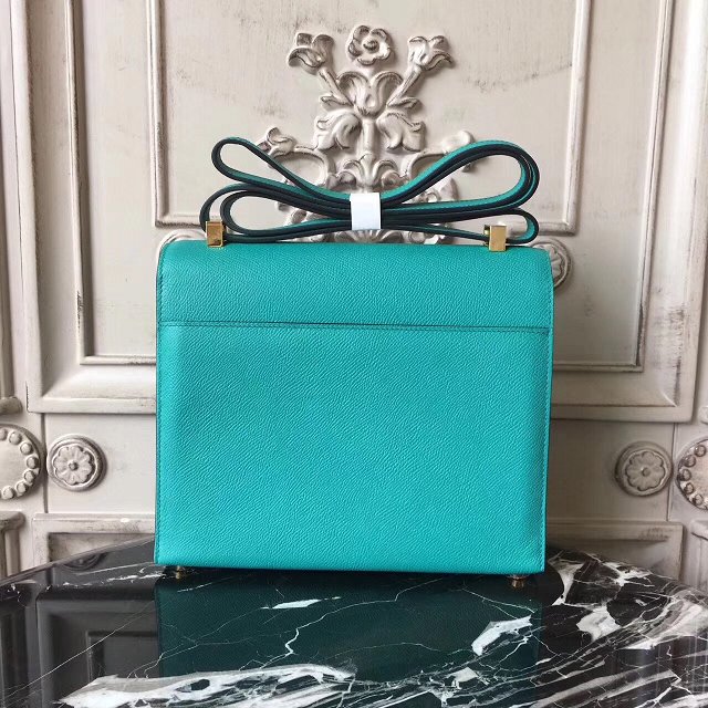 Hermes original epsom leather verrou chaine bag V23 cyan