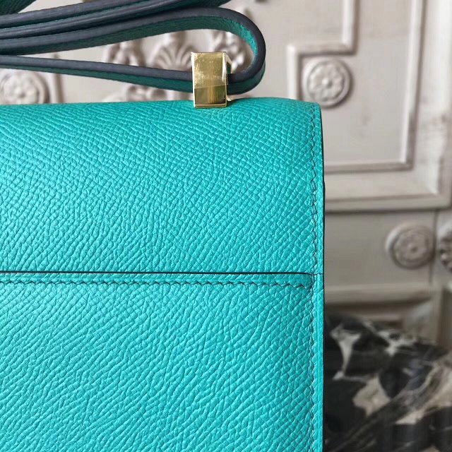 Hermes original epsom leather verrou chaine bag V23 cyan