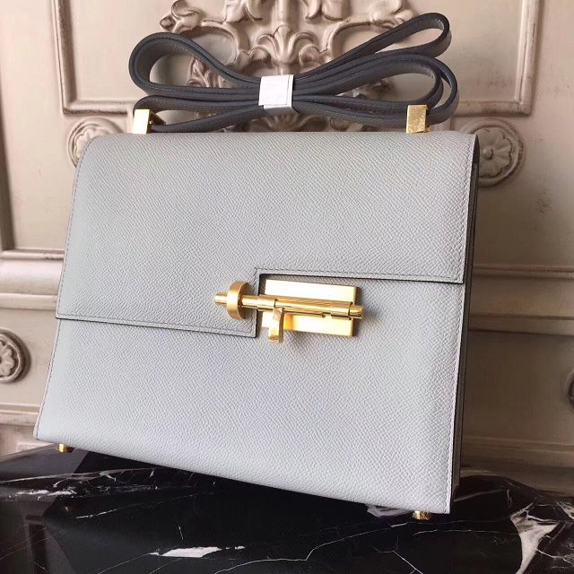 Hermes original epsom leather verrou chaine bag V23 ice blue