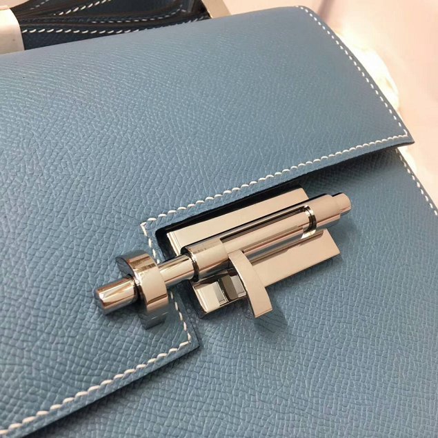 Hermes original epsom leather verrou chaine bag V23 light blue