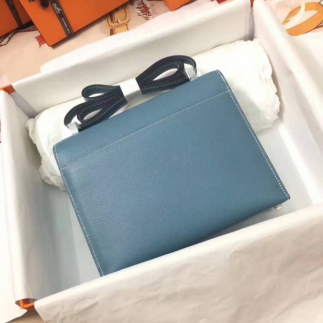 Hermes original epsom leather verrou chaine bag V23 light blue