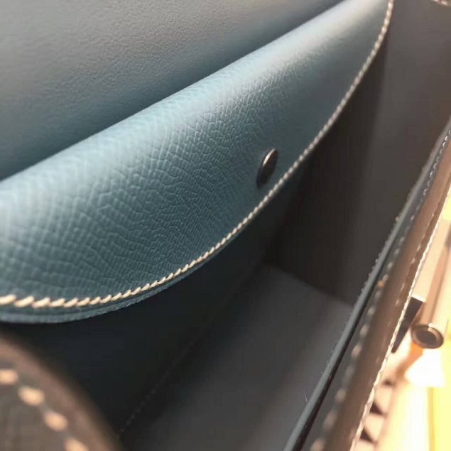 Hermes original epsom leather verrou chaine bag V23 light blue