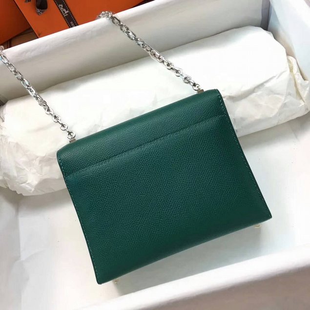 Hermes original epsom leather verrou chaine bag V23 olive green