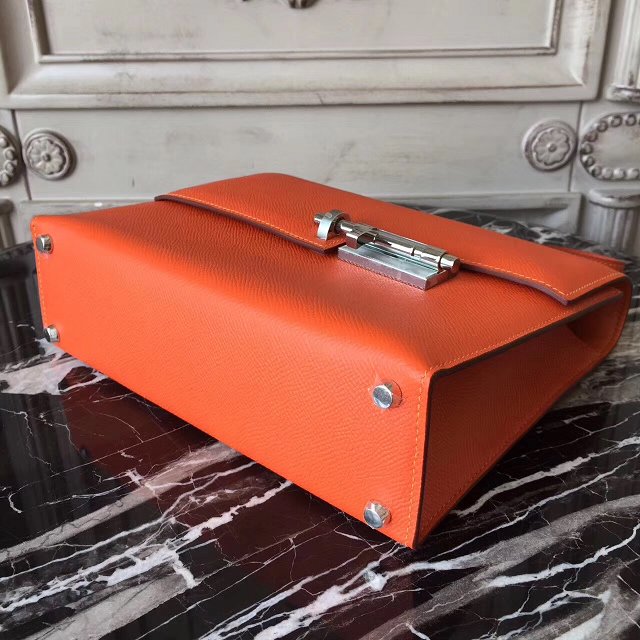 Hermes original epsom leather verrou chaine bag V23 orange