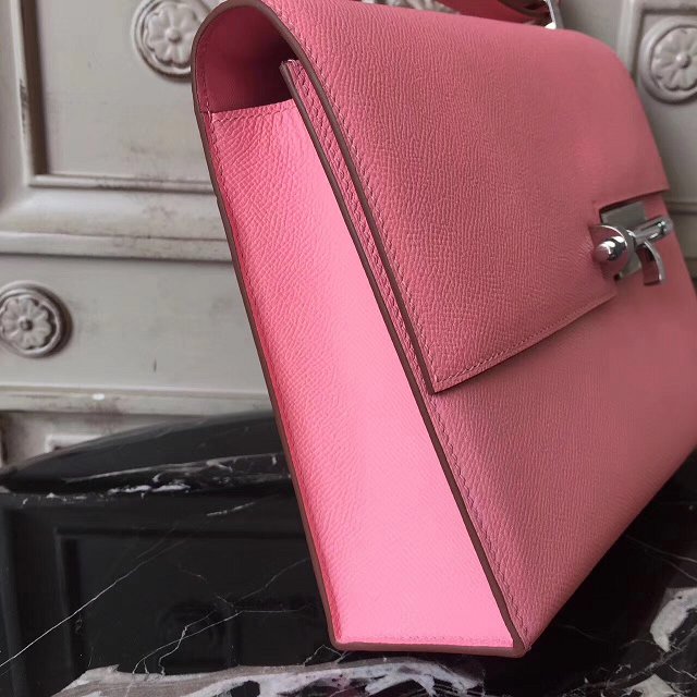 Hermes original epsom leather verrou chaine bag V23 pink