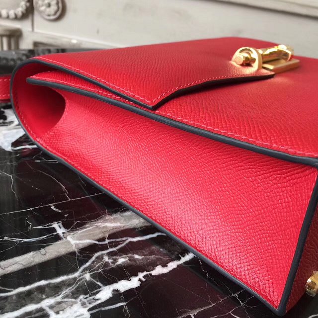 Hermes original epsom leather verrou chaine bag V23 red