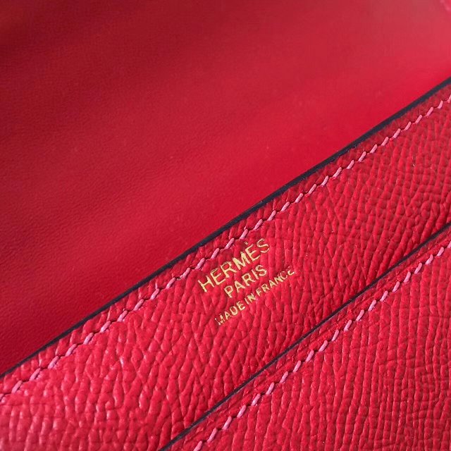 Hermes original epsom leather verrou chaine bag V23 red