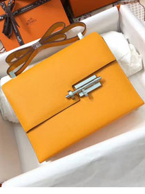 Hermes original epsom leather verrou chaine bag V23 yellow