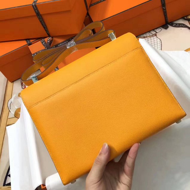 Hermes original epsom leather verrou chaine bag V23 yellow