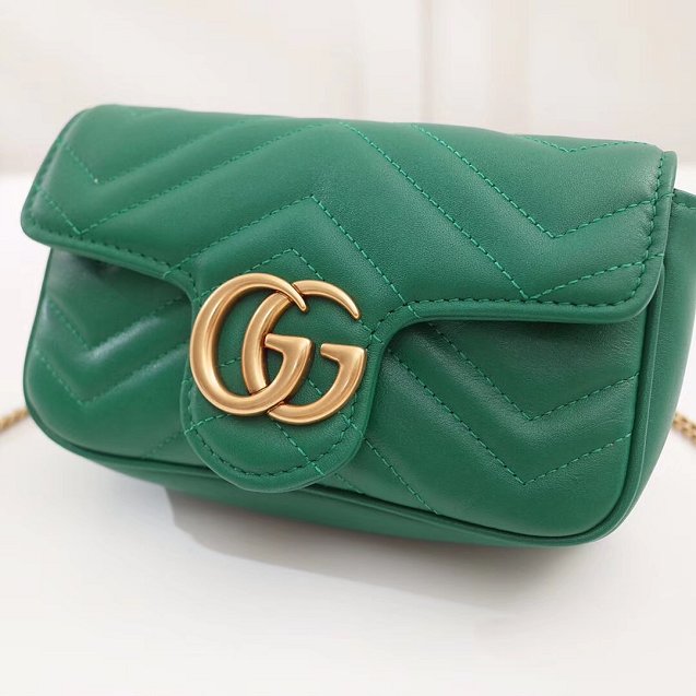 GG original calfskin marmont super mini bag 476433 green