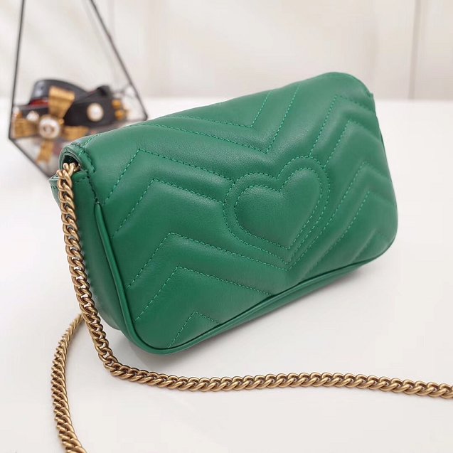 GG original calfskin marmont super mini bag 476433 green