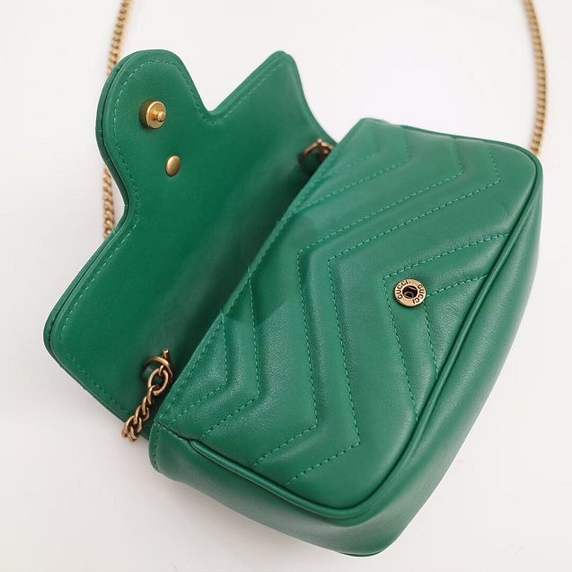 GG original calfskin marmont super mini bag 476433 green