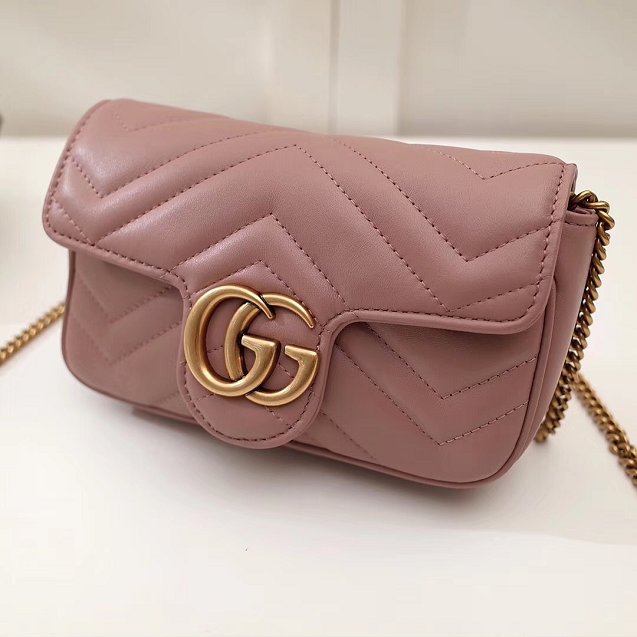 GG original calfskin marmont super mini bag 476433 nude