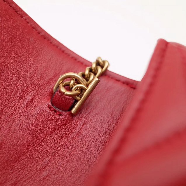 GG original calfskin marmont super mini bag 476433 red