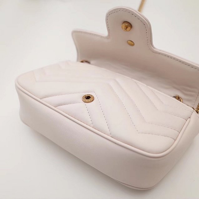 GG original calfskin marmont super mini bag 476433 white