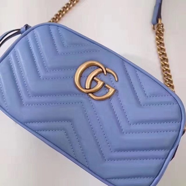 GG armont original calfskin small shoulder bag 447632 blue