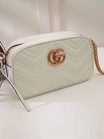 GG marmont original calfskin small shoulder bag 447632 off-white