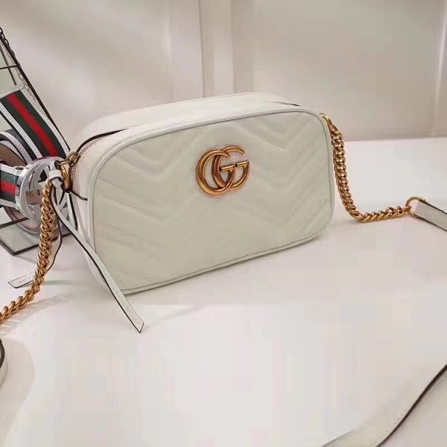 GG marmont original calfskin small shoulder bag 447632 off-white