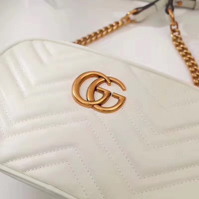 GG marmont original calfskin small shoulder bag 447632 off-white