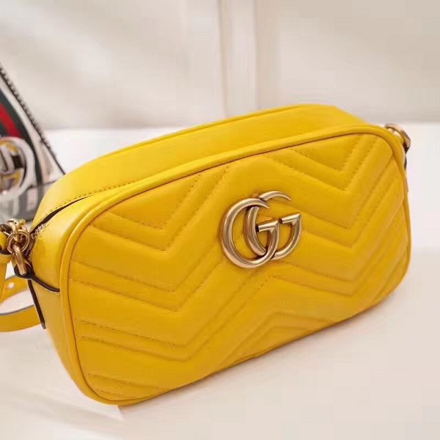 2018 GG armont original calfskin small shoulder bag 447632 yellow