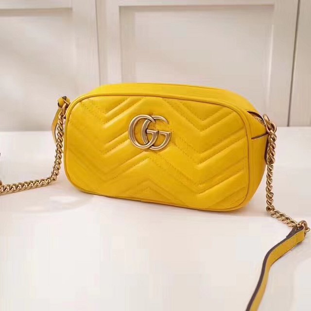 2018 GG armont original calfskin small shoulder bag 447632 yellow