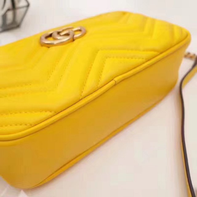 2018 GG armont original calfskin small shoulder bag 447632 yellow