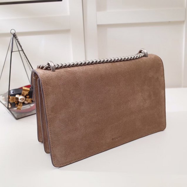 GG dionysus original suede leather medium shoulder bag 400249 coffee