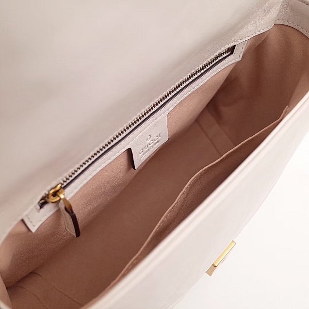 2018 GG Marmont original clafskin small top handle bag 498110 white
