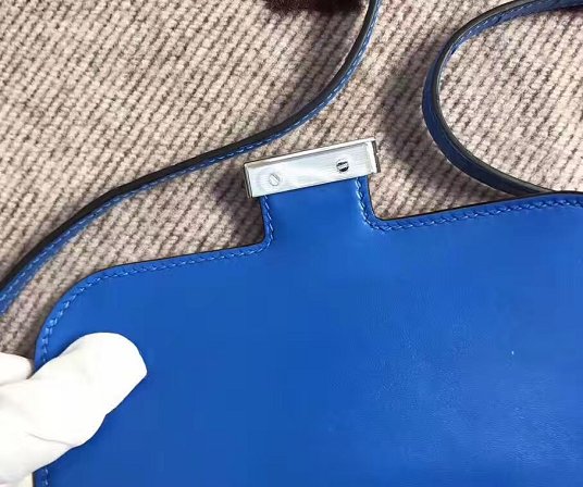 Top hermes 100% genuine crocodile leather small constance bag C0019 blue