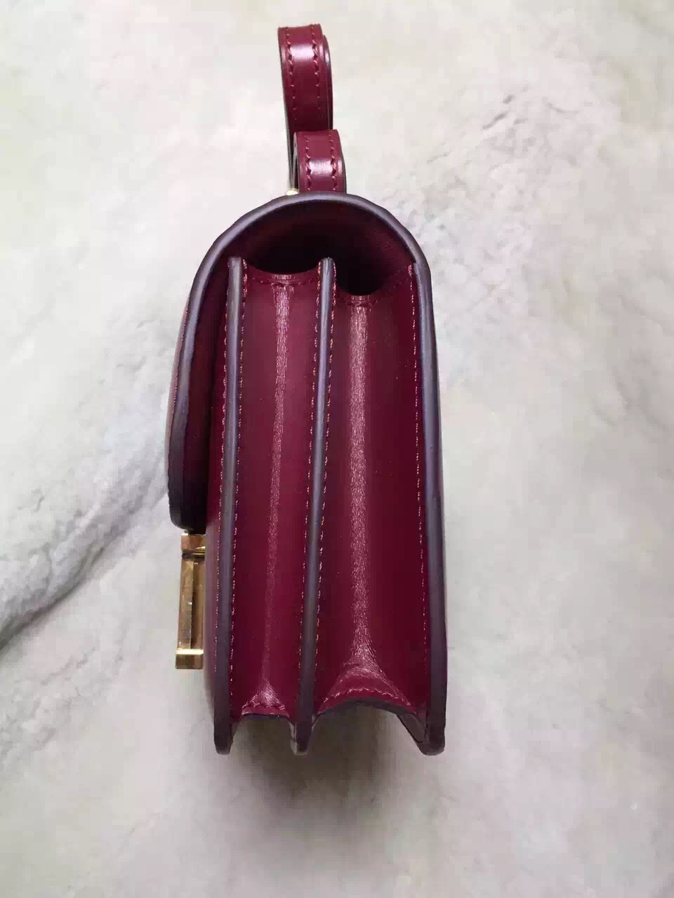 Hermes original box leather constance bag C023 bordeaux