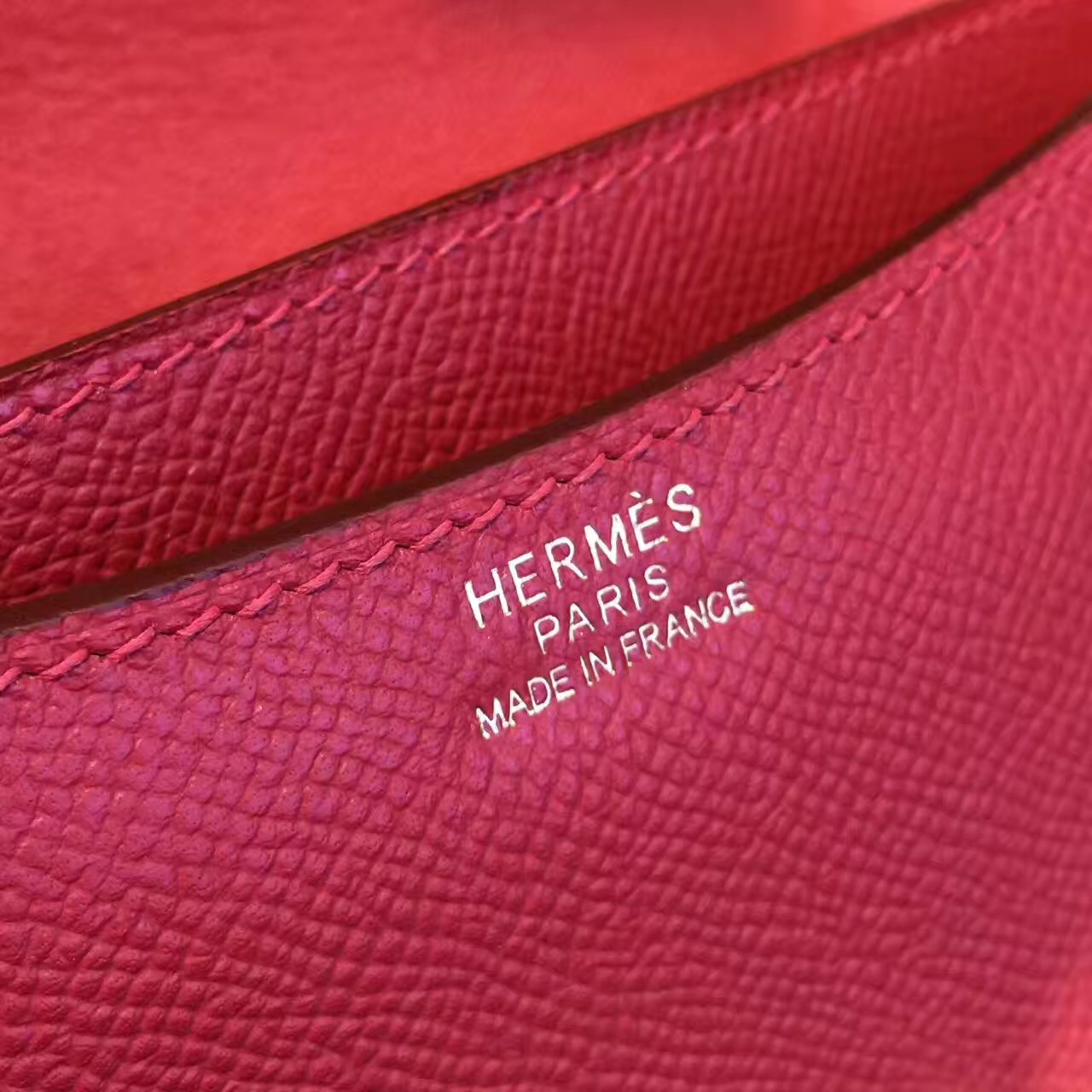 Hermes original epsom leather constance bag C23 bordeaux