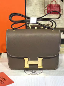 Hermes original epsom leather constance bag C23 dark gray