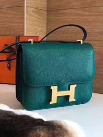 Hermes original epsom leather constance bag C23 olive
