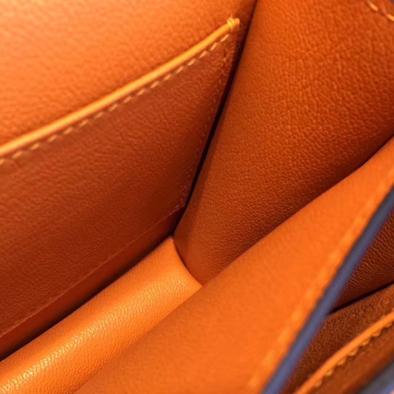 Hermes original epsom leather constance bag C23 orange