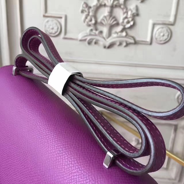 Hermes original epsom leather constance bag C23 purple