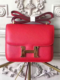Hermes original epsom leather constance bag C23 red