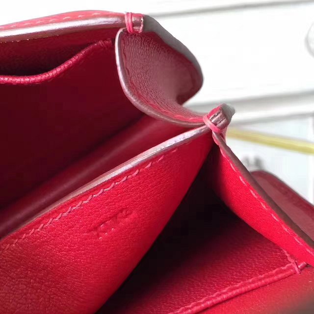 Hermes original epsom leather constance bag C23 red