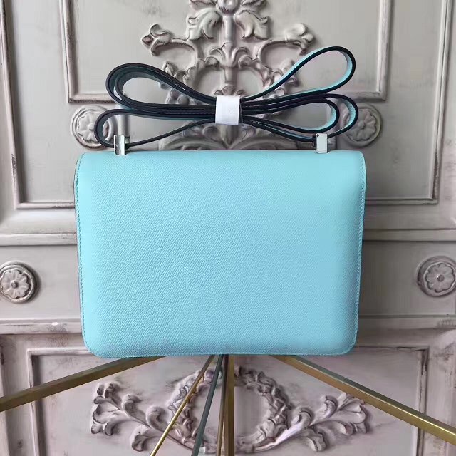 Hermes original epsom leather constance bag C23 sky blue